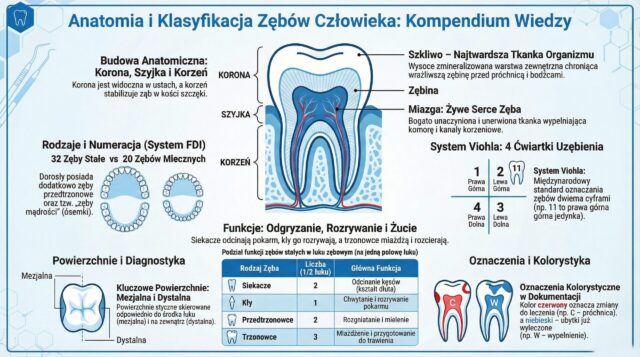 anatomia i klasyfikacja zębów. jakie są powierzhnie zębów